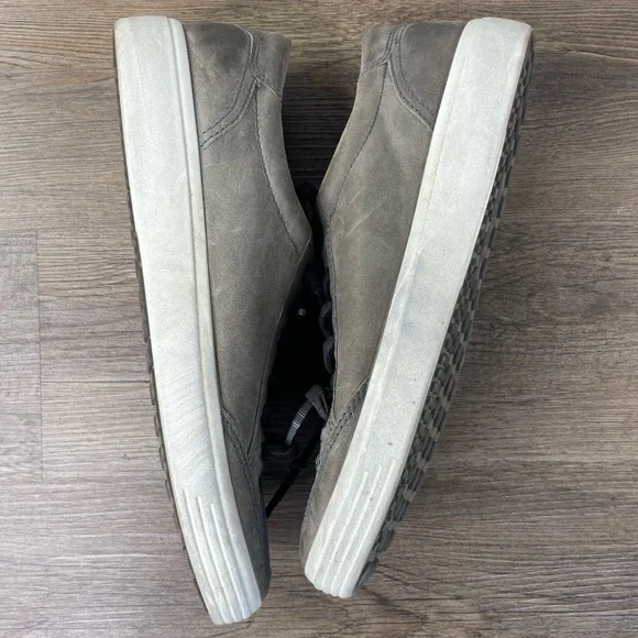 ECCO Men’s Nubuck  Grey Soft Leather Fashion Low Top Lace Up Shoes Sneakers, 10 - Picture 8 of 8